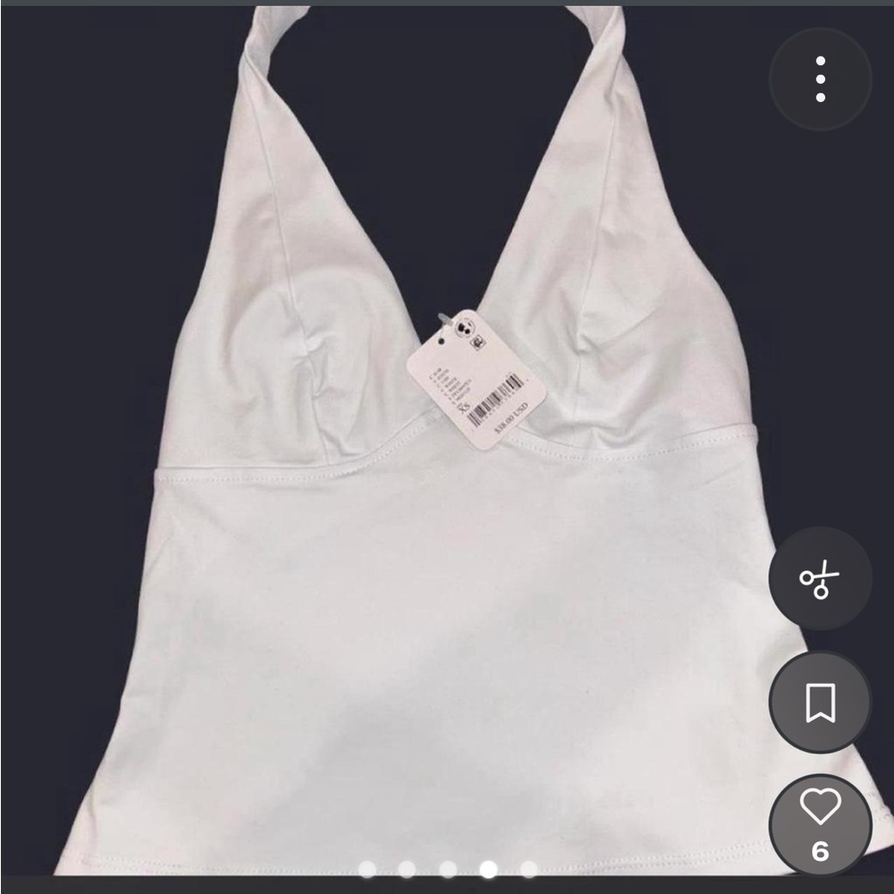 Free People White Halter V-Neck halter - Picture 5 of 6
